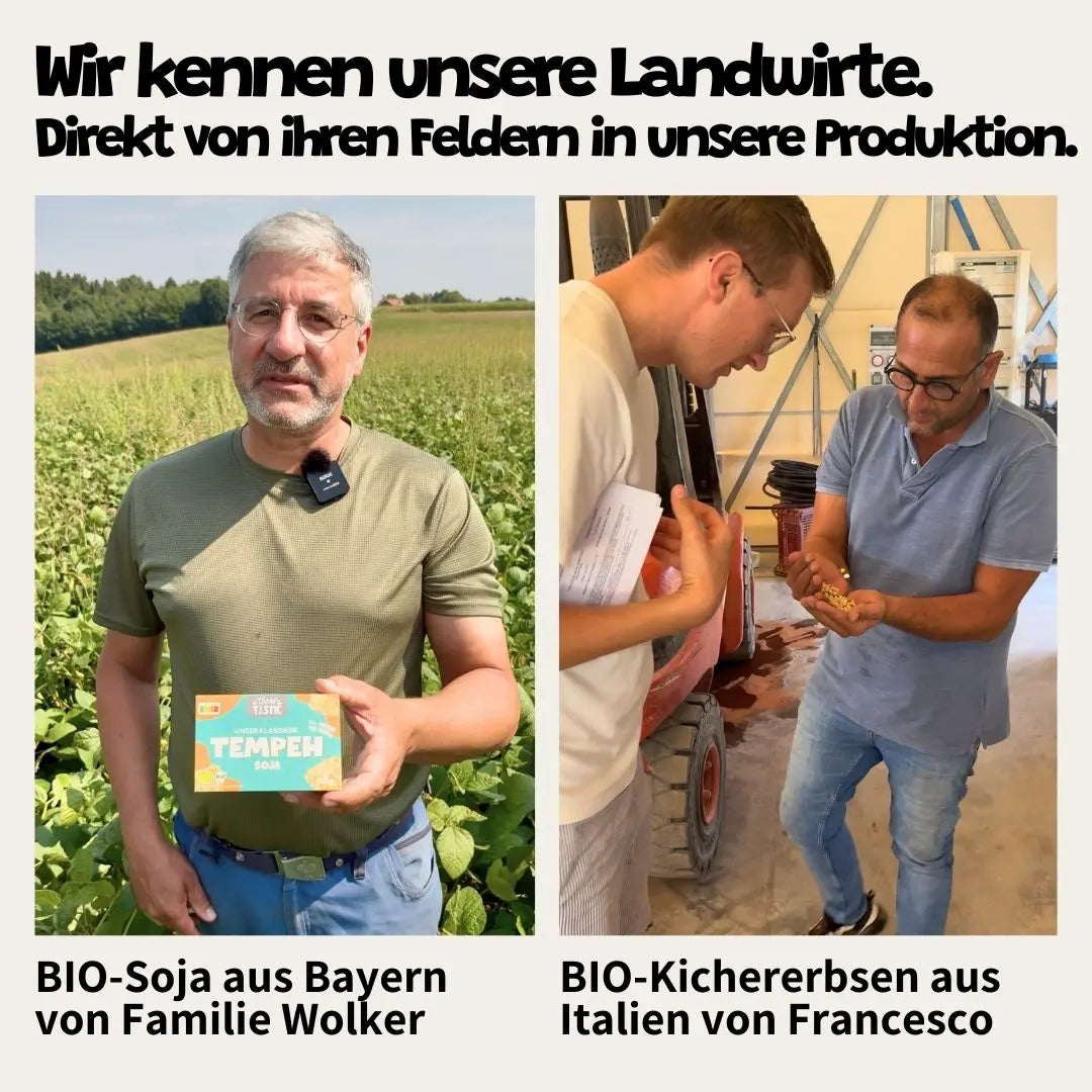 Transparenz bei TÄMPTÄSTIC. Wir kennen unsere Landwirte Wolker, Francesco aus Italien und Deutschland.