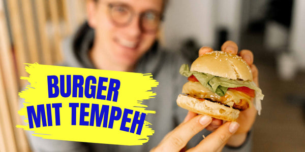 🍔 Burger mit Tempeh - fleischlos & unfassbar lecker & saftig 😋