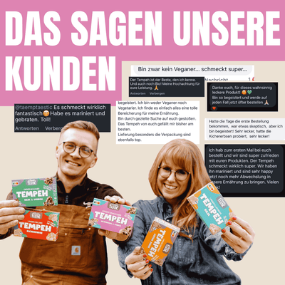 Kundenmeinung zu Tempeh – positive Erfahrung mit Geschmack & Verträglichkeit common